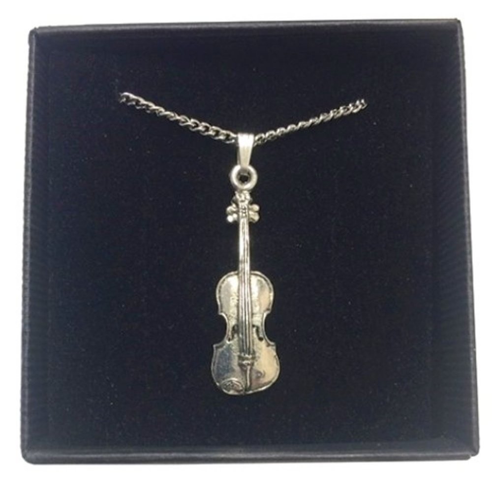 Violin Pewter Necklace